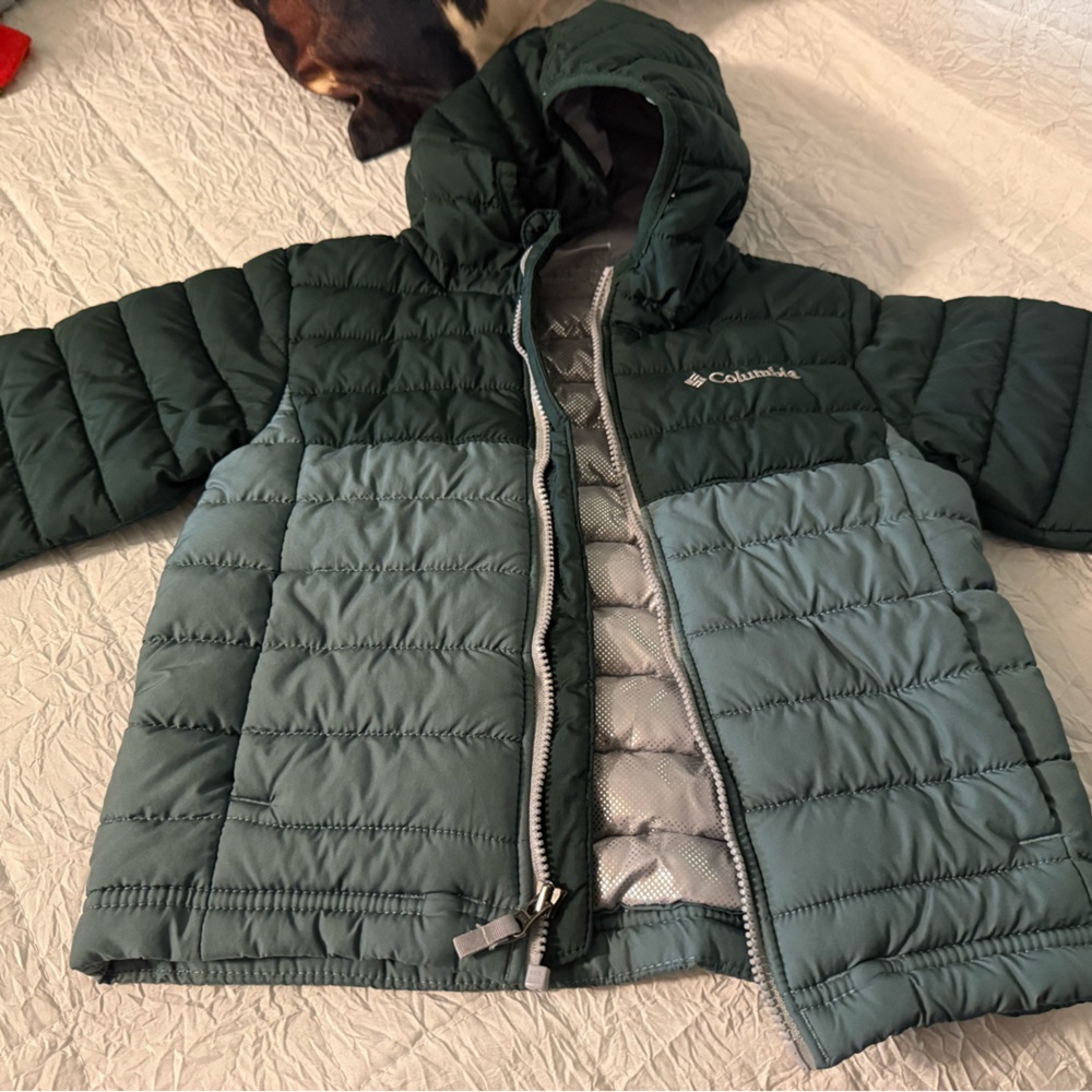 Columbia Green Quilted Hooded Toddler Jacket